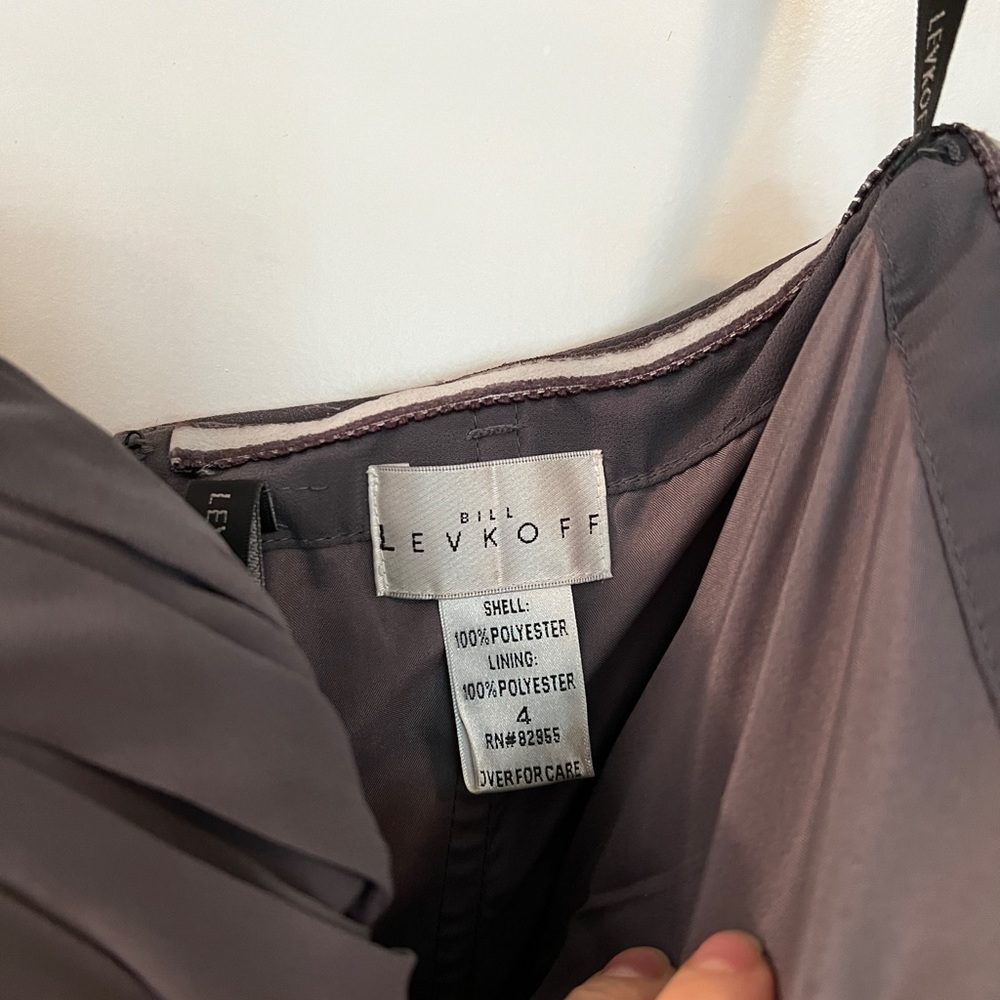 Bill Levloff Grey Strapless Dress